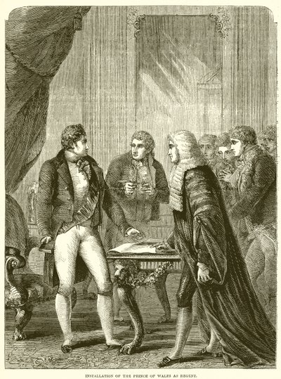Installation du prince de Galles comme régent - English School