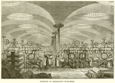Intérieur de la filature de lin de Marshall - English School