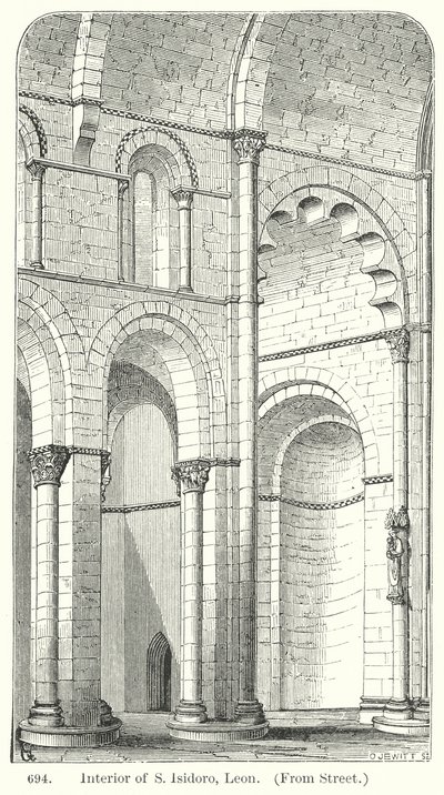 Intérieur de S Isidoro, Leon (gravure) - English School