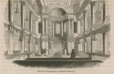 Intérieur de la synagogue à Great St Helens, Londres - English School