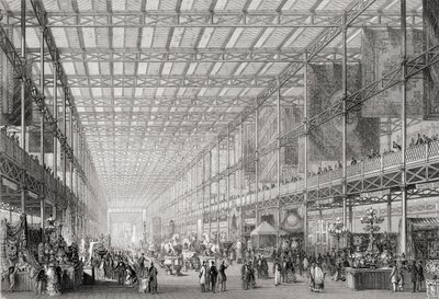 Intérieur de la Grande Exposition Industrielle de 1851 à Hyde Park, de Cyclopaedia of Useful Arts & Manufactures, édité par Charles Tomlinson, vers 1880 - English School