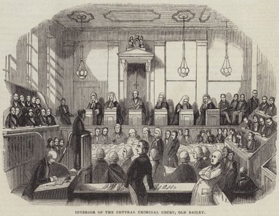 Intérieur de la Cour criminelle centrale, Old Bailey (gravure) - English School