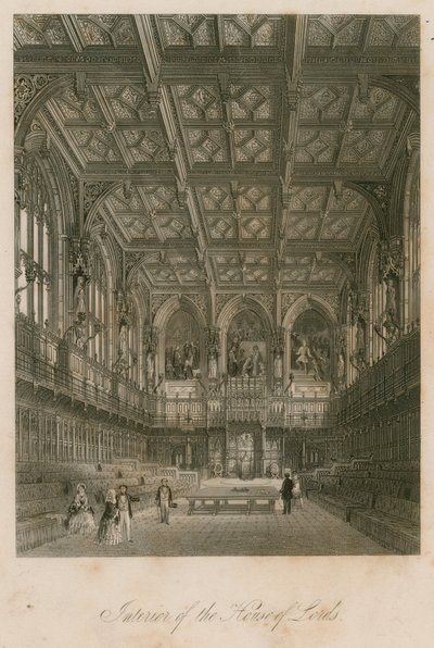 Intérieur de la Chambre des Lords, Westminster, Londres - English School