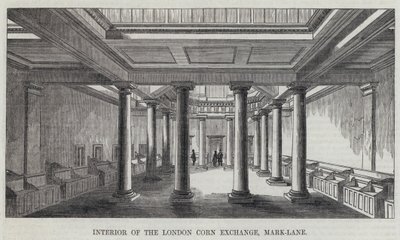 Intérieur de la Bourse de Londres, Mark-Lane (gravure) - English School