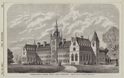 Collège International, Spring Grove, Middlesex, MM. Norton et Masey, Architectes (gravure) - English School