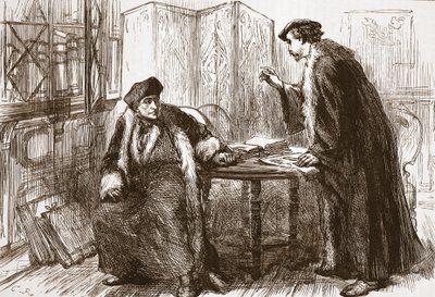 Entrevue entre Érasme et Calvin, illustration de L