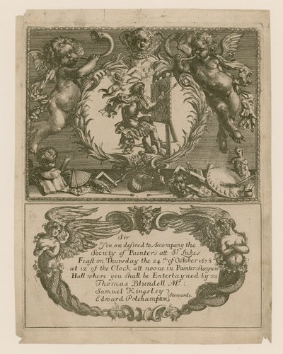 Invitation à la Société des Peintres pour le 24 octobre 1678 - English School