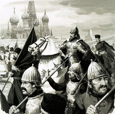 Ivan, tsar de Russie, a prouvé sa valeur au combat contre les Tartares - English School