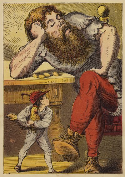 Jack et le Haricot magique (gravure en couleur) - English School