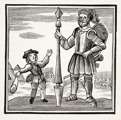 Jack et le Géant, illustration de Chap-books du XVIIIe siècle par John Ashton, pub. 1882 - English School