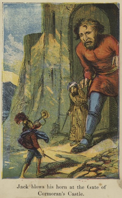 Jack souffle dans sa corne à la porte du château de Cormoran - English School