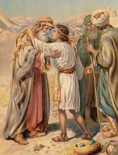 Jacob se séparant de Benjamin, Genèse, XLIII - English School