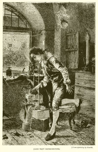 James Watt expérimentant - English School