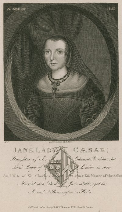 Jane, Lady Caesar, fille de Sir Edward Barkham - English School