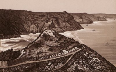 Jersey, Îles Anglo-Normandes : Le chemin vers le Trou du Diable - English School