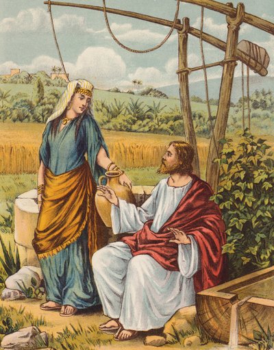 Jésus parlant avec la femme de Samarie - English School