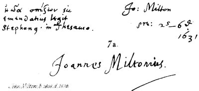 John Milton, né en 1608, mort en 1674 - English School