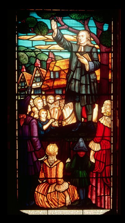 John Wesley (1703-91) prêchant les Évangiles en Angleterre, vers 1890 - English School