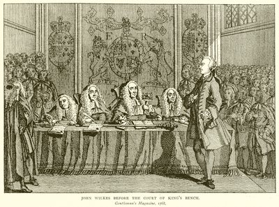 John Wilkes devant la Cour du Banc du Roi - English School
