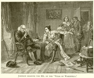 Johnson lisant le manuscrit du Vicaire de Wakefield - English School