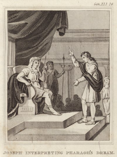 Joseph interprétant le rêve de Pharaon - English School