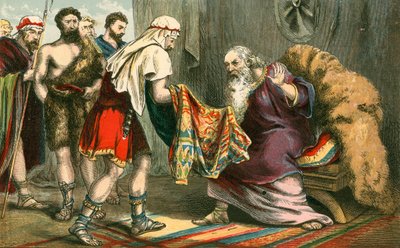 Le manteau multicolore de Joseph apporté à son père, Jacob - English School