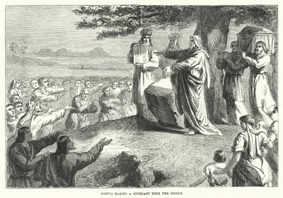 Josué faisant une alliance avec le peuple (gravure) - English School