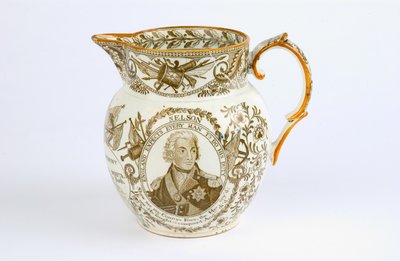 Cruche avec motifs de transfert commémorant les batailles et honneurs d