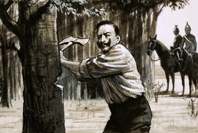 Kaiser Wilhelm II abattant des arbres - English School