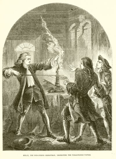 Kelly, le clergyman non-jureur, détruisant les papiers de trahison - English School
