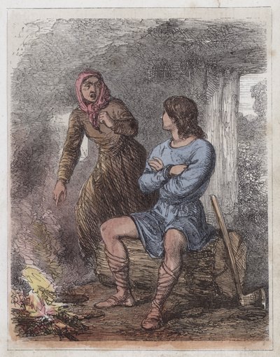 Le roi Alfred dans la hutte du vacher - English School