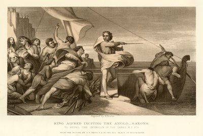 Le roi Alfred incitant les Anglo-Saxons - English School