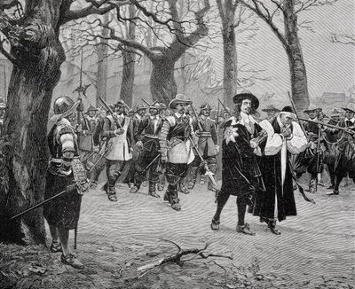 Le roi Charles Ier (1600-49) en route vers son exécution - English School