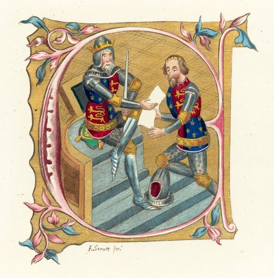 Roi Édouard III et Prince Édouard - English School