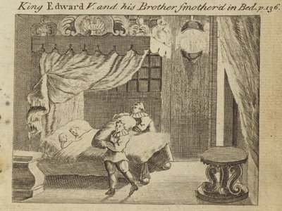 Le roi Édouard V et son frère étouffés dans leur lit - English School