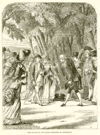 Le roi George III et la reine Charlotte à Cheltenham - English School