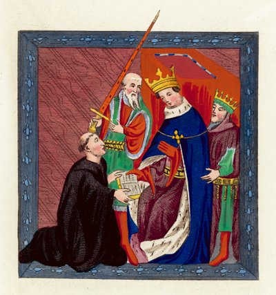 Le roi Henri VI et John Lydgate - English School