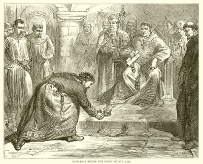 Le roi Jean devant le légat du pape, 1213 - English School