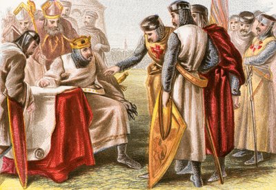 Le roi Jean forcé de signer la Magna Carta - English School