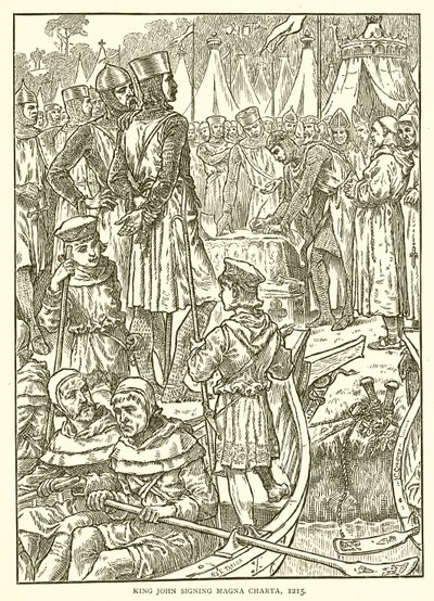 Le Roi Jean signant la Magna Carta, 1215 - English School