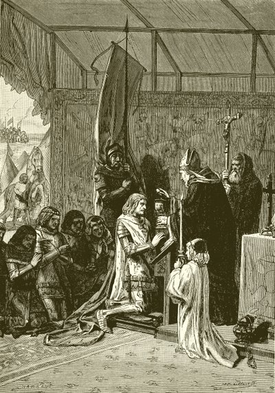 Le roi Jean prenant la communion avant la bataille de Poitiers - English School