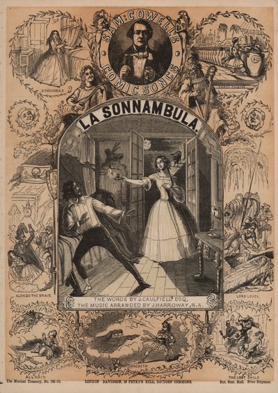 La Sonnambula, une des chansons comiques de Sam Cowell - English School