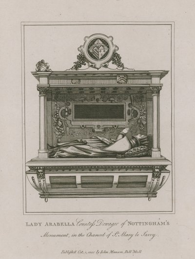 Monument de Lady Arabella, Comtesse Douairière de Nottingham dans la Chapelle de St Mary le Savoy - English School