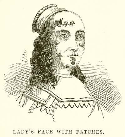 Visage de dame avec des patchs - English School