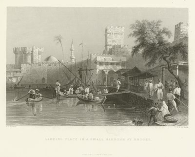 Lieu de débarquement dans un petit port à Rhodes, 1837 - English School