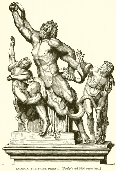 Laocoon, le faux prêtre. (Sculpté il y a 3000 ans) (gravure) - English School
