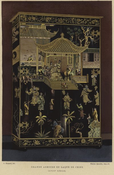Grande armoire en laque chinoise - English School