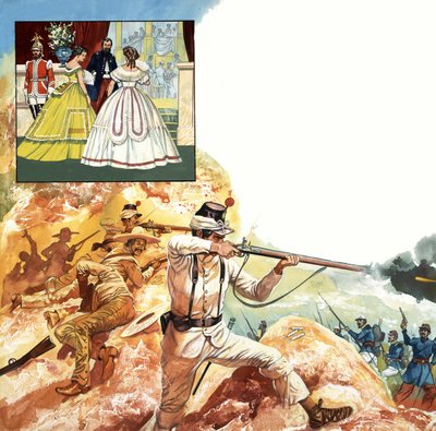 Scène de bataille latino-américaine - English School