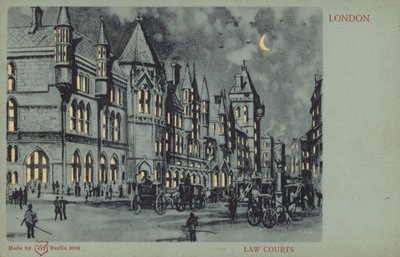 Law Courts, Londres (lithographie couleur) - English School