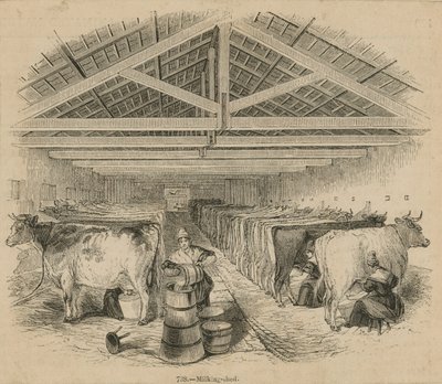 Ferme laitière de Laycocks, datée de juillet 1841 - English School